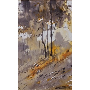 Arif Ansari, 7.4 x 11.4 inch, WaterColor on Paper, Landscape Painting, AC-AA-039